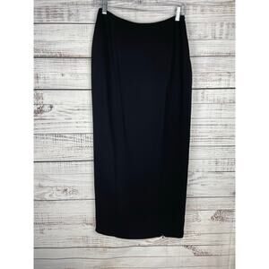 Vintage Drama Midi Skirt Black 8 Adjustable Slit USA Modest Minimalist Witchy